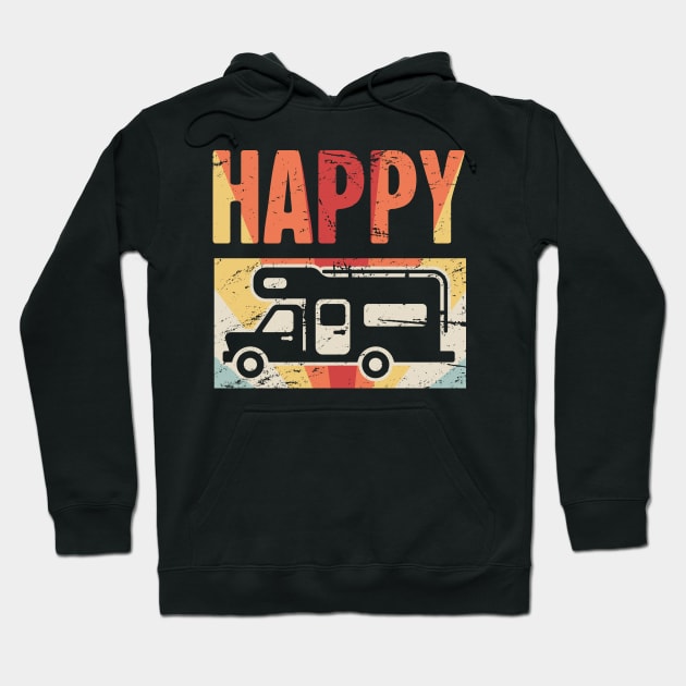 Happy Camper | Retro RV Hoodie by Wizardmode